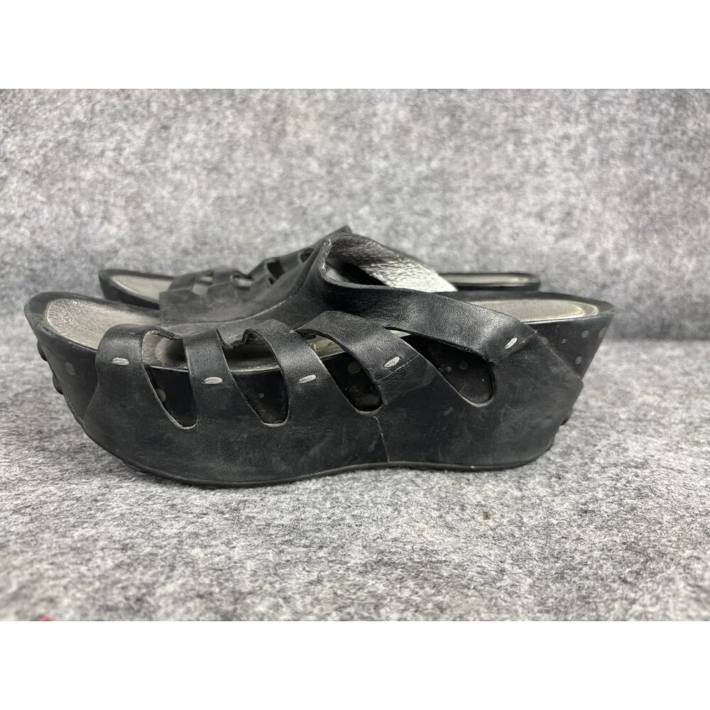 Tsubo Shoes Womens Size 7 Black Wedge Mule Sandals Platform Comfort SN-4239‎